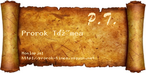 Prorok Tímea névjegykártya